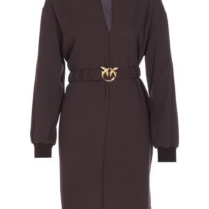 bird-embellished belted dress